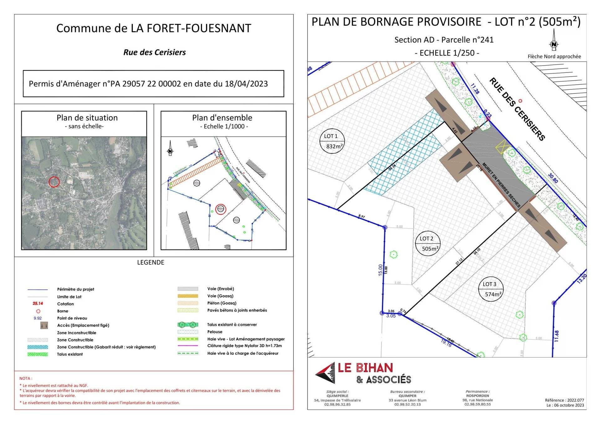 Vente Terrain 505m² à La Forêt-Fouesnant (29940) - Agence De La Baie